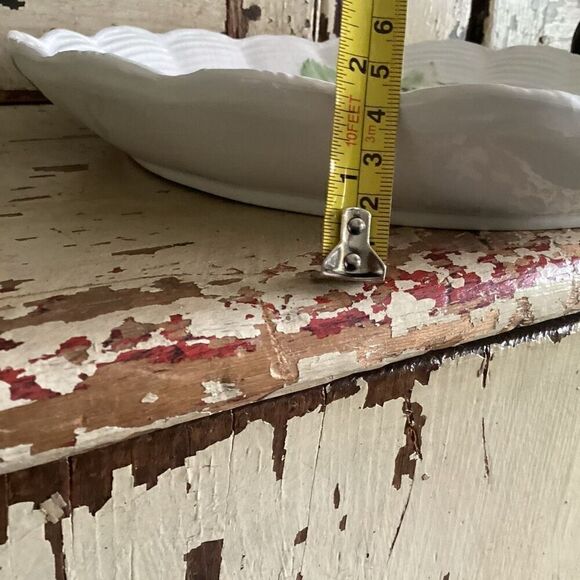 Vintage Bassano Majolica Ceramic Strawberry Vine Serving Plate Scalloped Edge It - Picture 7 of 7